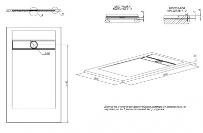 Душевой поддон Allen Brau Infinity 140x80 8.21004-CGM олива - купить в интернет-магазине Sun-buy