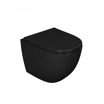 Унитаз подвесной безободковый D&K Matrix DT1396025, 490*370*360мм, сиденье микролифт, черный - купить в интернет-магазине Sun-buy
