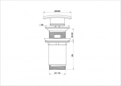 Донный клапан для раковины WONZON & WOGHAND, Хром (WW-88SS08-CR) - купить в интернет-магазине Sun-buy