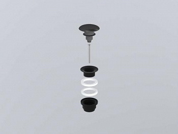 Донный клапан, CIELO, универсальный, 1 1/4", цвет-черный матовый/Lavagna PIL01NM LV - купить в интернет-магазине Sun-buy