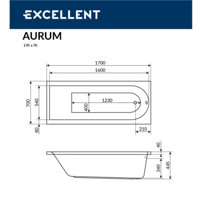 Ванна EXCELLENT Aurum 170x70 - купить в интернет-магазине Sun-buy