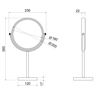 Зеркало настольное Timo Saona 13274/17 золото матовое - купить в интернет-магазине Sun-buy