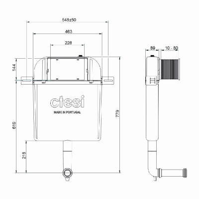 Смывной бачок скрытого монтажа CTESI Simple BK0200200 - купить в интернет-магазине Sun-buy