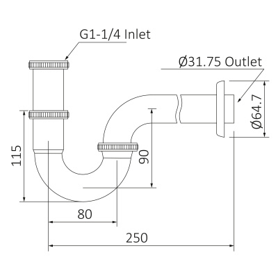Сифон для раковины Timo 961/17L золото матовое - купить в интернет-магазине Sun-buy