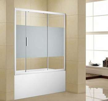 Шторка на ванну Aquanet Practic AE10-B-165H150U-CP 165, прозрачное стекло/шелкография - купить в интернет-магазине Sun-buy