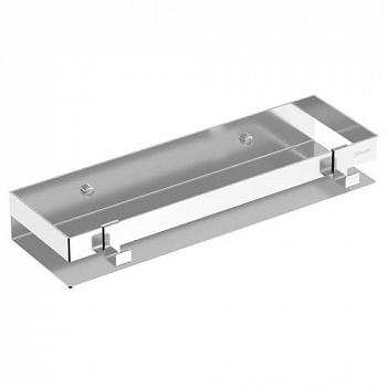 Полка для душа прямая Lemark SHELF LINE 400 мм из нерж. стали с крючками, хром (9771052) - купить в интернет-магазине Sun-buy