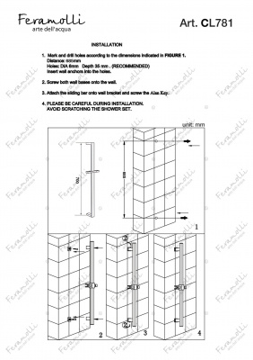 Штанга для душа Feramolli CL781, хром - купить в интернет-магазине Sun-buy
