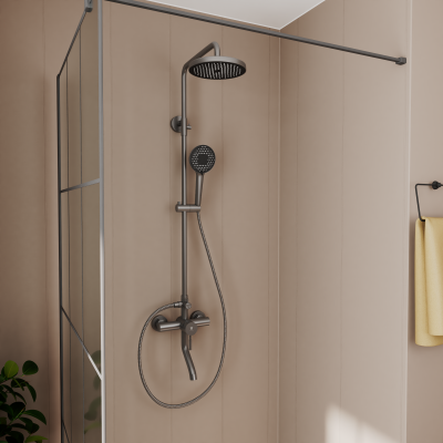 Душевая система с изливом RUSH Melos графит (SUS1101-40Grey) - купить в интернет-магазине Sun-buy