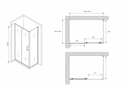 Душевой уголок ABBER Schwarzer Diamant AG30130B5-S100B5 - купить в интернет-магазине Sun-buy