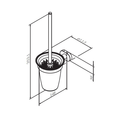 A7433300 Sense L, Стойка с туалетной щеткой, хром - купить в интернет-магазине Sun-buy