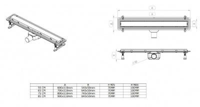 Душевой лоток Allen Brau Infinity 9.50003.SS 550 мм - купить в интернет-магазине Sun-buy