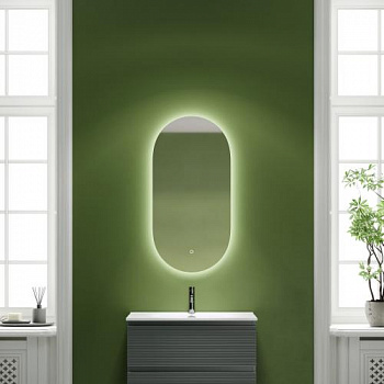 Зеркало для ванной комнаты SANCOS Oval, фоновая подсветка 550х1050 с сенсорным управлением на прикосновение, арт. OV55C - купить в интернет-магазине Sun-buy