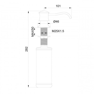 Дозатор мыла WONZON & WOGHAND, Хром (WW-88SD03-CR) - купить в интернет-магазине Sun-buy