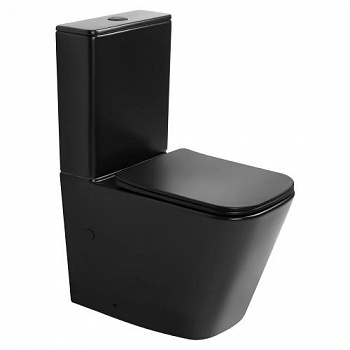 Унитаз ABBER Rechteck AC1210TMB компакт черный матовый, безободковый, смыв торнадо - купить в интернет-магазине Sun-buy