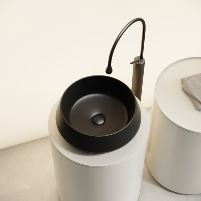 Раковина CERAMICANOVA Maya накладная круглая 400x400x140 черный матовый CN12004MB - купить в интернет-магазине Sun-buy