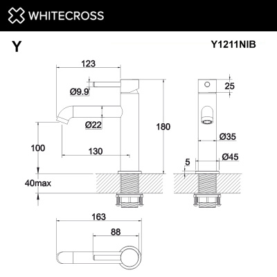 Смеситель для умывальника WHITECROSS Y Y1211NIB (брашированный никель) - купить в интернет-магазине Sun-buy