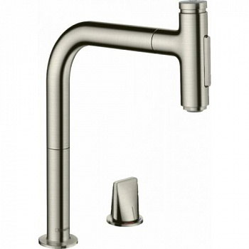 Смеситель для кухни, Hansgrohe, Metris Select M71, цвет-сталь 73819800 - купить в интернет-магазине Sun-buy