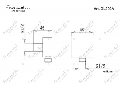 Подключение для шланга Feramolli GL202A, золото - купить в интернет-магазине Sun-buy
