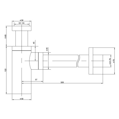 Сифон для раковины Timo 959/17L золото матовое - купить в интернет-магазине Sun-buy