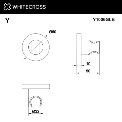 Кронштейн точечный WHITECROSS Y1006GLB (брашированное золото) - купить в интернет-магазине Sun-buy