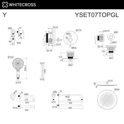 Система для ванны скрытого монтажа WHITECROSS Y YSET07TOPGL (золото) - купить в интернет-магазине Sun-buy