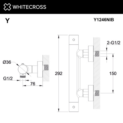Смеситель термостатический для душа WHITECROSS Y Y1246NIB (брашированный никель) - купить в интернет-магазине Sun-buy