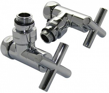 Вентиль для полотенцесушителя Aquanet 3/4" x 1/2"г/ш, угловой крест, отражатель SMT8200SCH0405/2C - купить в интернет-магазине Sun-buy