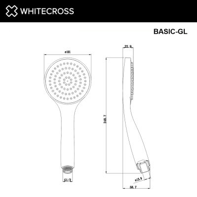 Душевая лейка 1 режим WHITECROSS BASIC-GL (золото) - купить в интернет-магазине Sun-buy