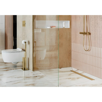 Душевой трап EXCELLENT Stilio Gold 80 см. решетка декоративная (золото) - купить в интернет-магазине Sun-buy