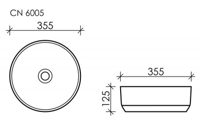 Умывальник чаша накладная круглая Element 355x355x125мм CN6005 - купить в интернет-магазине Sun-buy
