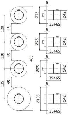 Смеситель для ванны с душем Paffoni Modular Box MDE019HG - купить в интернет-магазине Sun-buy