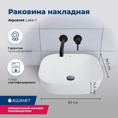 Раковина накладная Aquanet Lake-1 LAKE-1 - купить в интернет-магазине Sun-buy
