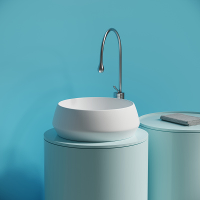 Раковина CERAMICANOVA Maya накладная круглая 400x400x140 белый матовый CN12004MW - купить в интернет-магазине Sun-buy