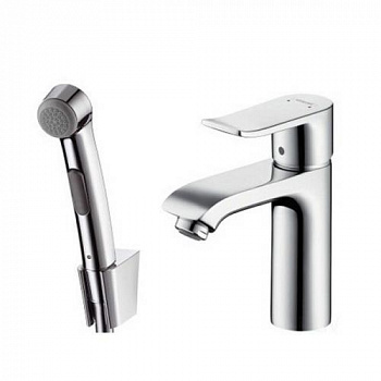 Смеситель для раковины с гигиеническим душем, Hansgrohe, Metris, цвет-хром 31285000 - купить в интернет-магазине Sun-buy