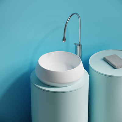 Раковина CERAMICANOVA Maya накладная круглая 400x400x140 белый матовый CN12004MW - купить в интернет-магазине Sun-buy