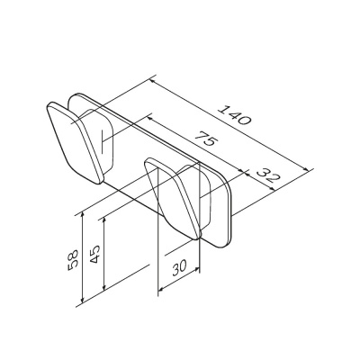 A50A35622 Inspire V2.0, Двойной крючок для полотенец, черный, шт - купить в интернет-магазине Sun-buy