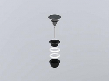 Донный клапан, CIELO, универсальный, 1 1/4", цвет-черный матовый/Basalto PIL01NM BA - купить в интернет-магазине Sun-buy