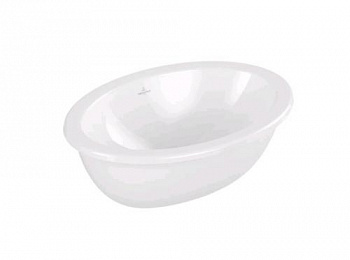 Раковина, Villeroy&Boch, Loop&Friends, шгв 430*280*185, отверстия для смесителя-отсутствуют, CeramicPlus, цвет-альпийский белый (белый Alpin) 4A5300R1 - купить в интернет-магазине Sun-buy