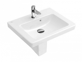 Раковина, Villeroy&Boch, Subway 2.0, шг 450*370, отверстия для смесителя-1, цвет-альпийский белый 73154501 - купить в интернет-магазине Sun-buy