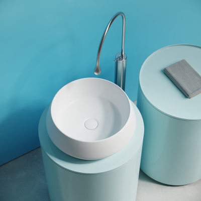 Раковина CERAMICANOVA Maya накладная круглая 400x400x140 белый матовый CN12004MW - купить в интернет-магазине Sun-buy