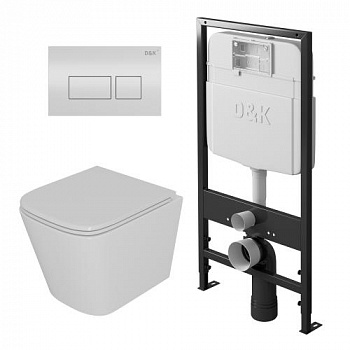 Комплект D&K DS1431601 унитаз DT1436016, инсталляция DI8055119, клавиша смыва DB1439016 - купить в интернет-магазине Sun-buy
