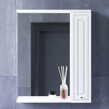 M41MPR0601WG Palace One, зеркало, частично зеркальный шкаф, правый, 60 см, с подсветкой, белый - купить в интернет-магазине Sun-buy