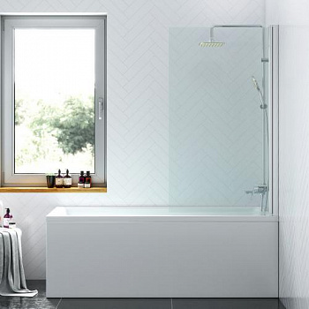 DX35WBS-D080-140MT Душ.шторка на борт ванны,стекло поворотное 6*800*1400мм,стекло прозр,проф анод - купить в интернет-магазине Sun-buy